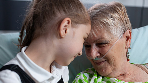 A grandmother with grandchild