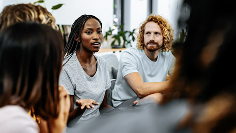 multi ethnic group discussion