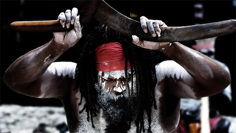 An aboriginal dancer celebrating culture