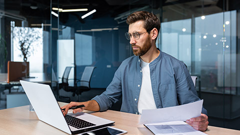 businessman at work in casual clothes