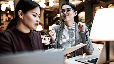 woman supporting co-worker