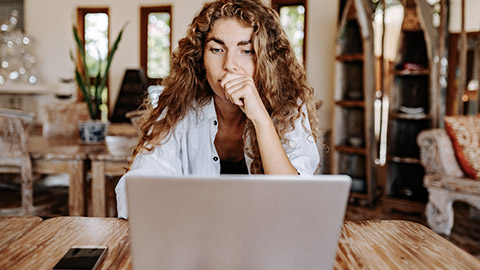 Woman working on computer