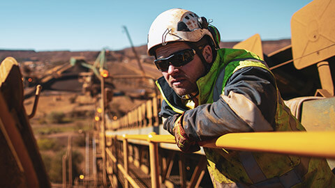 A FIFO worker on a work site