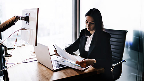 An accountant working