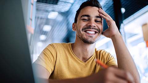 young man smiling