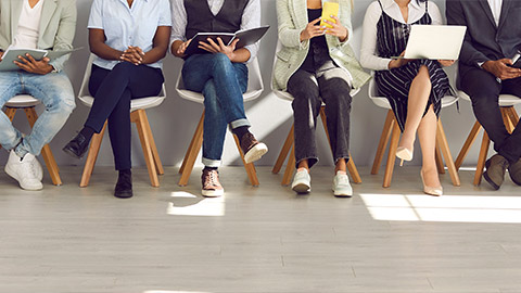 a shot of job applicants feet