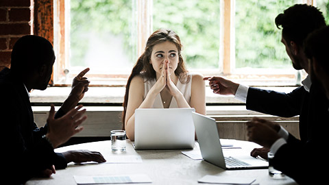 A person handling workplace conflict peacefully