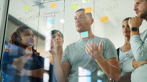 A group meeting in an office