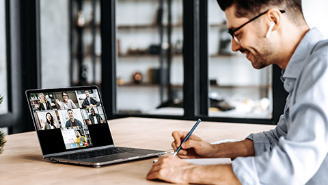 Video conference with students