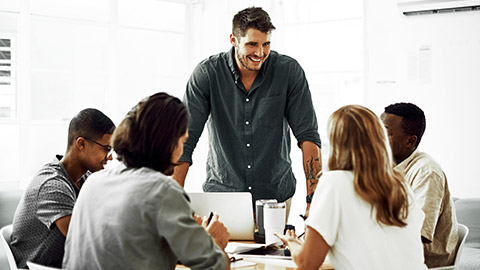 Team building in an office setup