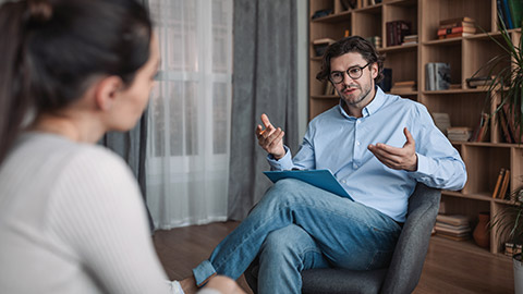 A counsellor with a client