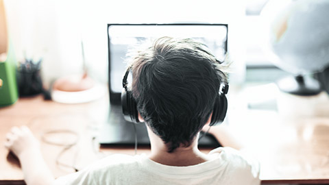 Boy on computer