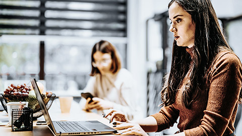 woman analyzing report