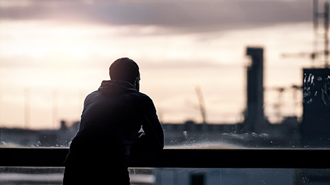 man watching from the airport