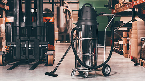 An industrial vacuum cleaner in a factory