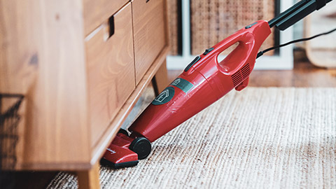 A close view of a vacuum cleaner