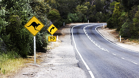 An image of Australian road signs in their application