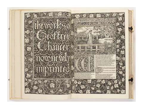 William Morris, title page spread from The Works of Geoffrey Chaucer, 1896. 42 x 28 cm.