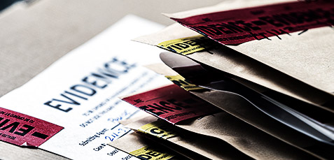 A stack of evidence folders