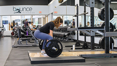 A person working out in Bounce Fitness