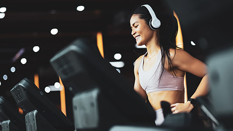 A person working out in a gym