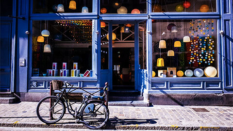 A small, boutique shop front in an upmarket area