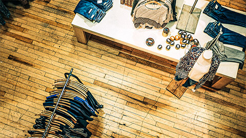 The shop floor of a woman's fashion retailer