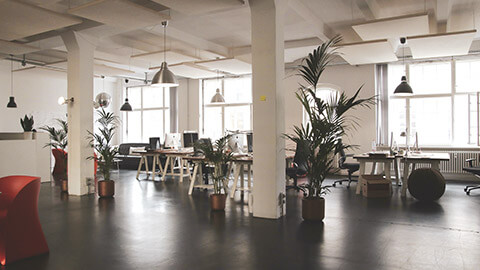 The interior of a modern office space