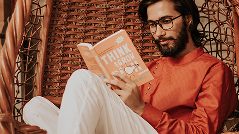 a person reading a book