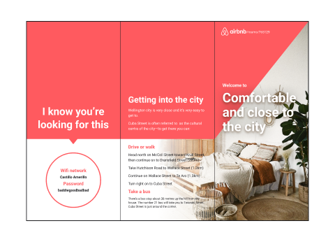 An example of an Airbnb tri-fold brochure