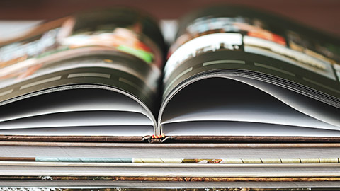 An open book showing off the binding