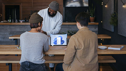 Two Product Designers sitting and discussing user interface