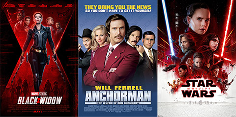 Posters for 3 movies