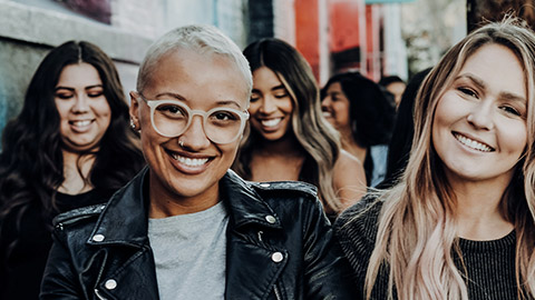 A group of friends hanging out outdoors