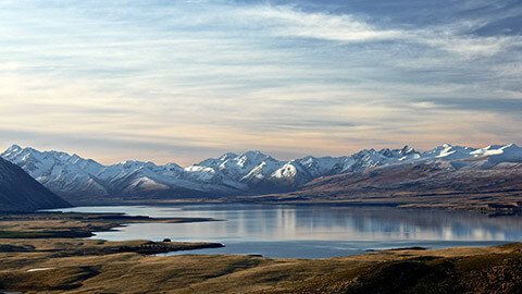 A panoramic image of New Zealand countryside