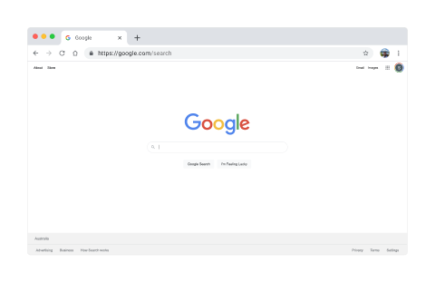 A screenshot of a browser on the Google home page