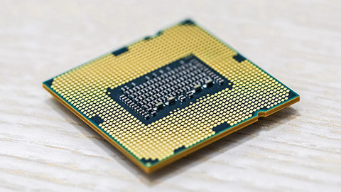 A close view of a CPU