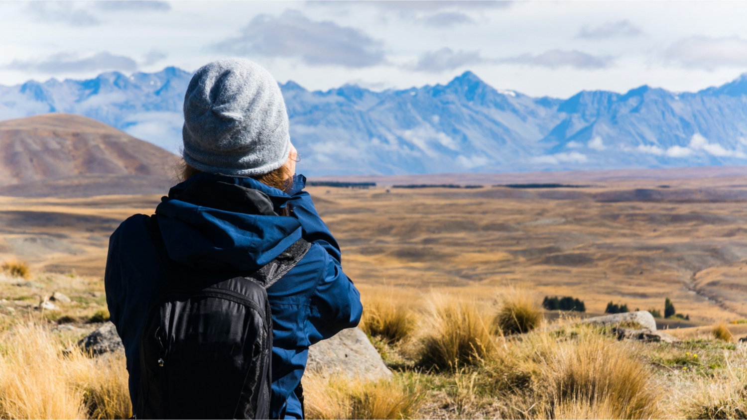 A girl hiking in New Zealand