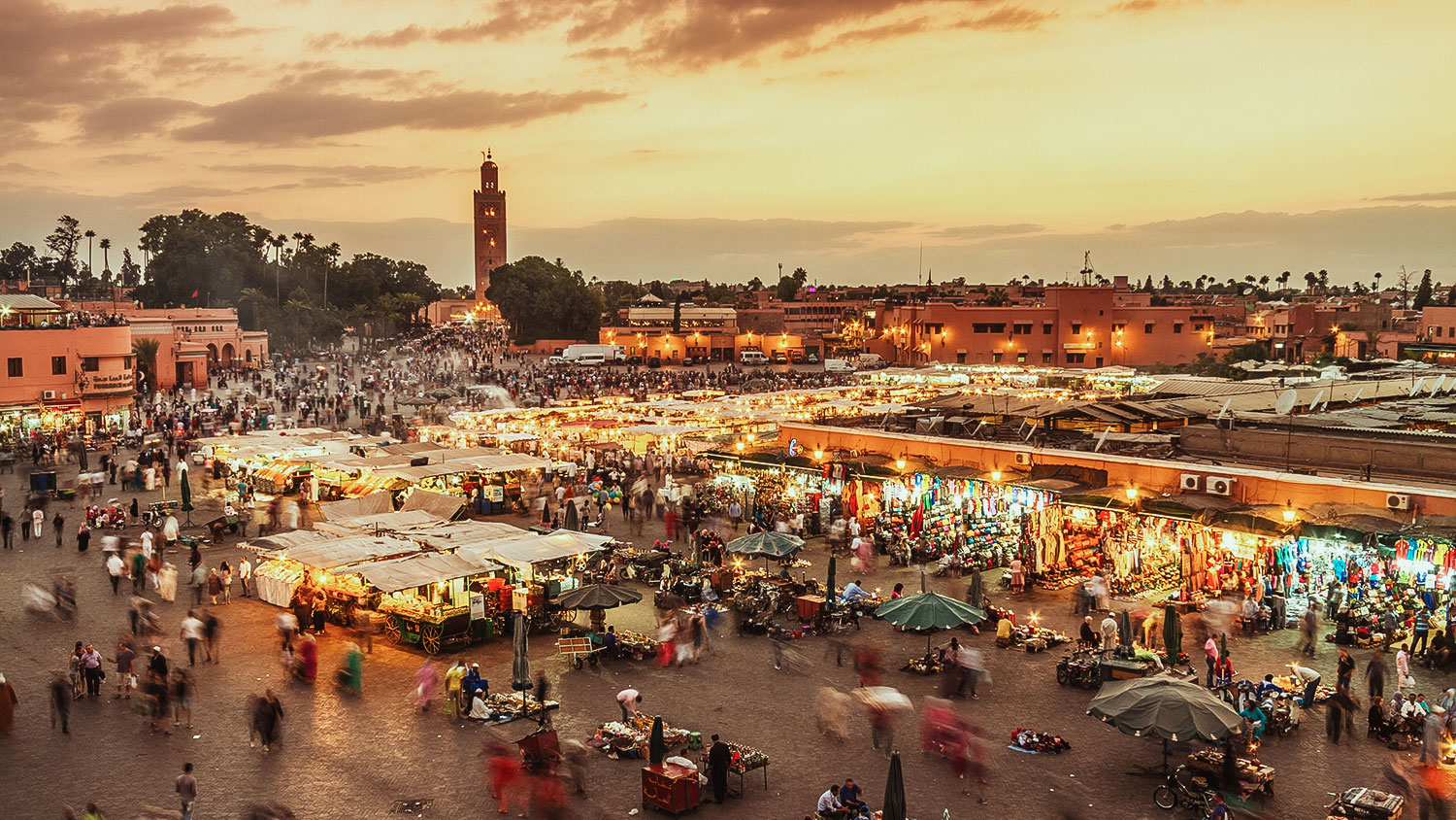 Jamaa el Fna market square, Marrakesh, Morocco, North Africa. Jemaa el-Fnaa, Djema el-Fna or Djemaa el-Fnaa is a famous square and market place in Marrakesh's medina quarter.