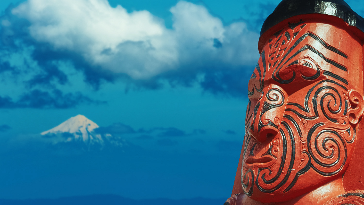 A traditional Maori carving