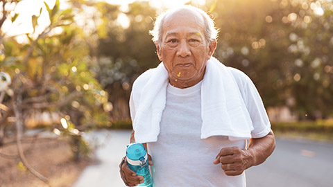 Elderly man running