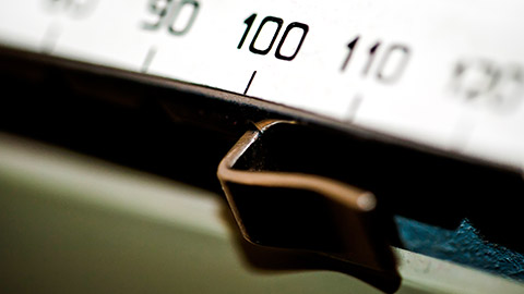 Detail shot of old style bathroom scales