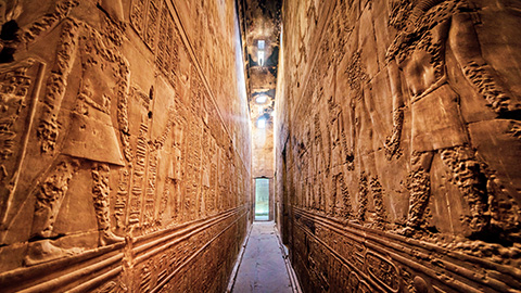 Entrance to egyptian pyramid.