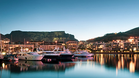 Cape Town waterfront at sunset