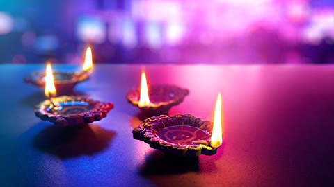 diwali candles on a table