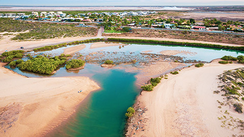 port hedland town area and nearby swimming hole