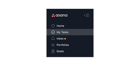 Asana menu