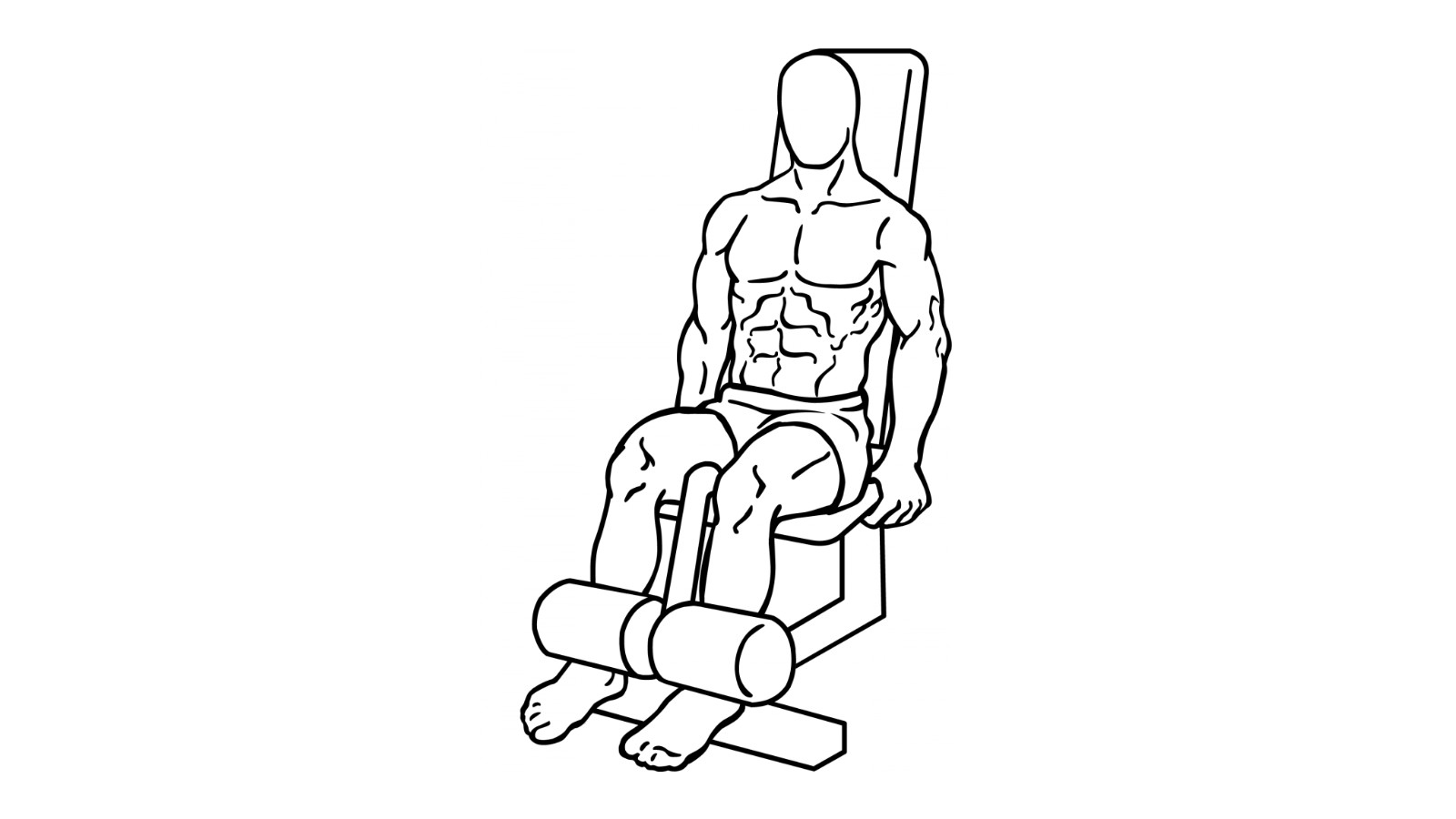 Diagram of a person using a leg extension machine