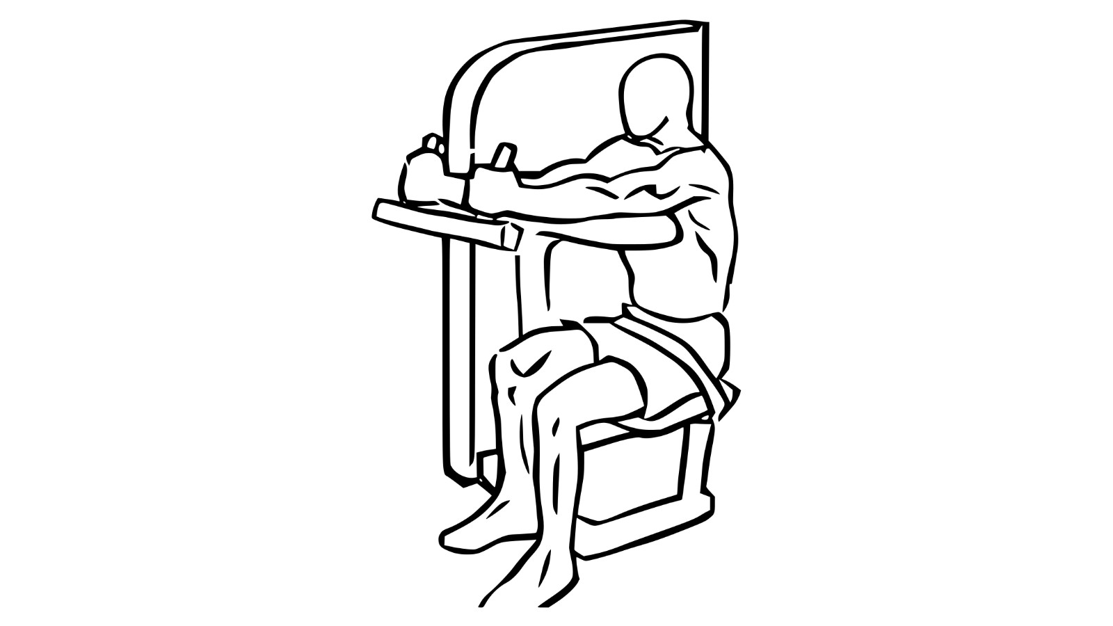 Diagram of a person using a triceps extension machine