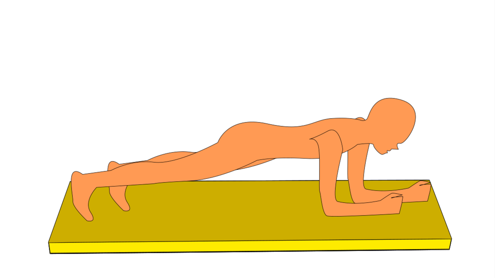 Diagram showing a person in plank position for exercise